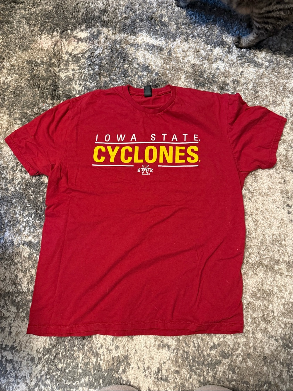 Hanes Iowa State Cyclones Red and Yellow Graphic Tee